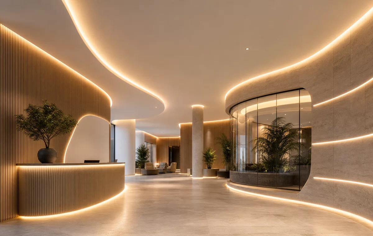 Architectural linear LED strip lighting project
