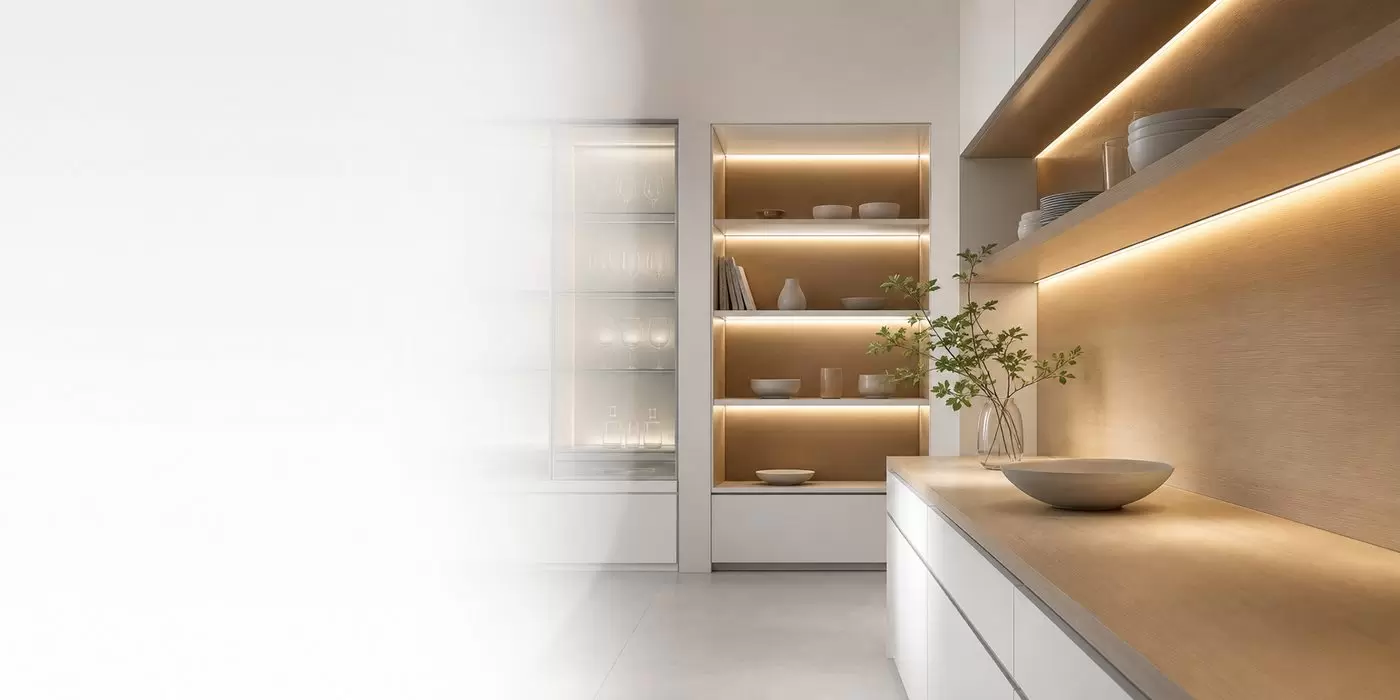 Cabinet and furniture COB LED strip lighting